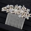 Comercio Exterior Transfronterizo Flor Novia Coreana Perla Cristal Peineta para el Cabello Boda Aleación Plateada Peineta Tocado Lote