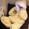 Pijama con cremallera para niña, estilo nuevo de invierno 2026, conjunto cálido de dos piezas con capucha de forro polar de coral, adecuado para usar como ropa de estar en casa