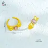 Anillo de Lazo con Piedra Rosa, Incrustación de Oro Arena y Circonita, Apertura Ajustable, Cobre Chapado en Oro, Estilo Fresco y Dulce para Mujeres
