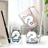 Conjunto de higiene bucal para estudantes com design de urso e coelho autodepreciativos, incluindo copo para enxaguar a boca, escova de dentes e outros itens, com um design de desenho animado fofo e estiloso, e uma escova de dentes transparente e resistente a mofo para crianças