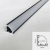 Carcasa de Tira de Luz Rígida LED Luz Lineal de Ángulo Recto Canal de Aluminio Kit de Luz para Gabinete Luz de Esquina para Gabinete Canal de Iluminación de Aleación de Aluminio