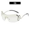 Gafas de sol sin montura de una sola pieza con diseño de serpiente, estilo nuevo transfronterizo, moda de chica popular europea y americana, gafas de sol de moda de una sola pieza Y2K