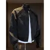 Chamarra bomber tie-dye mate para hombre, otoño, corte limpio, top de moda deconstruido, chamarra de piel sintética para adolescentes