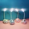Lâmpada de mesa LED de vaca fofa Niu Tai, animal de estimação fofo de desenho animado, luz noturna recarregável por USB, pequena lâmpada de mesa para estudo e leitura de estudante