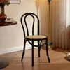 Juego de sillas de comedor de madera maciza silla vintage silla de restaurante americano francés con respaldo silla de ratán tejida de ratán para el hogar comercial