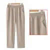 Pantalones de Verano para Mamá, Pantalones Cortos Finos de Seda Helada, Pantalones de Verano Talla Grande para Mujeres de Mediana Edad y Personas Mayores, Pantalones Rectos Sueltos para Abuela