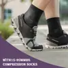 Calcetines de Tobillo con Compresión Elástica para Mujer, Calcetines de Presión Abiertos en la Punta para Bádminton y Tenis, Previenen Esguinces de Tobillo