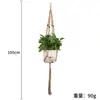 Sacos de Rede Criativos para Jardinagem Transfronteiriços, Sacos de Rede para Vasos de Flores de Corda de Cânhamo Tecidos à Mão, Cordas para Pendurar Vasos de Flores na Varanda, Cestas Suspensas, Artesanato de Cânhamo