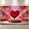 Tela de Fondo Transfronteriza Nueva para el Día de San Valentín 2026 para Decoración de Citas de Parejas, Tela Colgante para Habitación y Arreglo Exterior, Tela Colgante para Banner