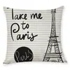 Amazon Wish Fronha Estampada Torre Eiffel Criativa Transfronteiriça Almofada de Carro Fabricante Venda Direta
