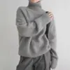 Suéter de Cuello Alto de Color Sólido Transfronterizo Europeo y Americano para Mujer 2026 Otoño Invierno Holgado Versátil Jersey de Punto Estilo Perezoso Prenda Base para Mujer