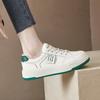 Tênis Branco para Mulheres, Sapatos Casuais Esportivos Populares, Novo Estilo Coreano Primavera e Outono 2026 Tênis Versátil com Cadarço de Couro Genuíno com Solado Grosso