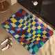 Alfombrilla Creativa de Baño Dopamina Absorbente Secado Rápido Tablero de Ajedrez Barro de Diatomeas Alfombrilla Suave Entrada de Baño Alfombra Antideslizante
