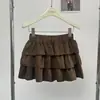 Saia em Camadas com Cintura Elástica Estampada de Leopardo Vintage Ruoxin para Mulheres, Nova Saia Curta em Camadas com Babados Outono 2026