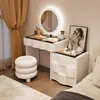2026 Nuevo Tocador de Madera Maciza Dormitorio Simple Moderno Pequeño Estilo Crema Mesita de Noche Mesa de Maquillaje Tocador Gabinete Integrado