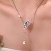 Colar de Pérolas Borboleta Elegante Estilo Coreano Nicho Feminino Estilo Frio Moda Luxo Leve Alta Sensação Elegante Suave Corrente para Clavícula
