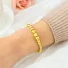 Joias Banhadas a Ouro Latão Pulseira de Contas de Ouro Areia 24K, Pulseira de Contas Redondas, Dropshipping para Pequenos Negócios 2017