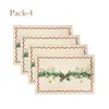 Manteles individuales y posavasos navideños de comercio exterior, decoraciones de mesa para restaurante transfronterizas, manteles individuales estampados con temática navideña, estilo ins de Oriente Medio