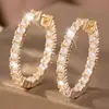 Los Pendientes de Cobre Más Populares de Amazon Incrustados con Circonio, Modernos y Versátiles, Pendientes Circulares Personalizados, Pendientes de Lujo y Gama Alta al por Mayor