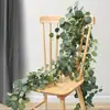 Planta verde artificial de eucalipto y ratán, decoración transfronteriza para el hogar, planta verde de eucalipto y ratán.