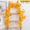 Decoración de rama de hoja de ginkgo artificial hoja de árbol amarilla flor falsa de plástico planta de ratán planta exterior planta verde paisaje de ingeniería