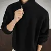 Sudadera con Media Cremallera y Cuello Alto Estilo Retro Americano Peso Pesado Holgada Top para Pareja Manga Larga para Hombre Color Sólido Ropa Deportiva Moderna