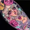 Tatuagem Adesiva Diablo Feminina À Prova D'água Duradoura Europeia e Americana Violência Lori ins Desenho Animado Fofo Flor Braço Não Refletivo Anti-Han