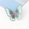Aplique de Tecido Bordado de Borboleta de Camada Dupla de Malha Bordado em Organza Patch Acessórios Decorativos para Cocar e Grampo de Cabelo Atacado