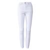 Aliexpress Roupas Europeias e Americanas Calças Lápis Elásticas Ajustadas Modeladoras de Quadril Calças Femininas Nove Pontos Branco Puro Calças Lápis