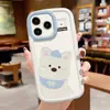 Funda de Teléfono Divertida de Dibujos Animados de Oso Hueco Adecuada para iPhone 17, 16, Apple 13, Cobertura Completa 12/15, Simple 14, Suave X