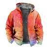 2024 Transfronterizo Impresión 3D Tie-dye con forro polar Engrosado Doble Forro Terciopelo Grueso Chaqueta Acolchada de Algodón Cremallera Bolsillo Excavado Cálida Chaqueta Acolchada de Algodón