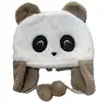 Chapéu de inverno infantil fofo desenho animado panda chapéu de pele meninos e meninas engrossado quente proteção de orelha chapéu bebê bolsa cabeça boné
