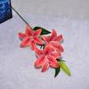 Material de toque 3D Lily alta imitação 4 cabeça haste alta Lily casamento lírio arranjo de flores decoração para casa acessórios Lily