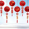 Lanternas vermelhas do Dia Nacional com decorações de caracteres "Fu", Decorações de Ano Novo para salas de aula de jardim de infância, Decorações festivas