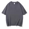 Nueva playera de peso pesado de 230 g para el hombro derecho de algodón puro de manga corta cuello redondo manga media casual talla grande playera publicitaria con logo estampado