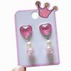 Aretes de clip para niños al por mayor Princesa sin agujero en la oreja aretes falsos para mujer amor flash aretes de diamantes aretes joyería para la oreja