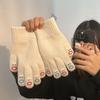 Novas luvas de inverno 2024 para estudantes femininas, para andar de bicicleta, quentes, para o frio, fofas, com tela sensível ao toque, dedos abertos, divertidas