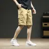 Novos Shorts de Trabalho Finos para Homens Verão 2026, Cor Sólida Soltos com Vários Bolsos Retos Casuais, Atacado Transfronteiriço