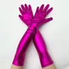 Guantes Plateados con Recubrimiento de Charol para Performance de Pole Dance Accesorios de Disfraz de Halloween Guantes Ajustados para Adultos