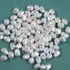 Luz Forte 6,5-7mm Prata Quebrada Barroco Pérola Natural de Água Doce Formato Irregular Contas Nuas Acessórios para Brincos de Tarraxa DIY
