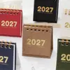 Crepúsculo 2027 Mini Calendario Pequeño Retro Simple Cuenta Regresiva Registro Cuaderno Calendario de Escritorio de Oficina Pequeño Adorno
