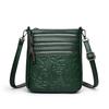 Bolsa de Ombro Casual com Relevo para Senhora de Meia-Idade, Bolsa Saco de Alta Qualidade, Bolsa Transversal Versátil com Múltiplos Zíperes para o Dia a Dia