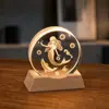 Lámpara de noche de cristal para escritorio, adorno creativo de cristal, lámpara ambiental de mesita de noche, pequeño regalo para maestros en la ocasión del inicio de clases