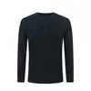 Camada de Base Térmica com Zíper Parcial Fitness Secagem Rápida Camisa Esportiva Personalizada Transfronteiriça Camiseta Masculina de Manga Longa com Toque de Luxo