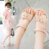 Sandálias Femininas Nova Moda Coreana Popular na Internet Estilo Quente Verão de Menina Antiderrapante Sola Macia Infantil Antiderrapante Sapatos de Princesa