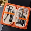 Set de 9 Piezas de Herramientas de Acero Inoxidable para Manicura y Cuidado de Uñas, Set de Tijeras para Uñas, Tijeras Completas para Cejas, Cuchara para Oídos, Set de Cortauñas al por Mayor