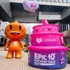 Bolo Inflável para Celebração de Aniversário Modelo Tema Lolita Bolo de Aniversário para Shopping Decoração de Exibição ao Ar Livre