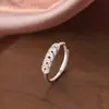 Anel de Moeda de Cobre Prata Esterlina S999 Design de Nicho de Luxo Leve Anel para Dedo Indicador Anel Aberto Feminino Anel de Moeda Cinco Imperadores de Ponta