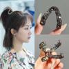 Pinza para el cabello en forma de V, popular en línea, con diamantes de imitación de alta calidad, para atar a media pierna, para mujer, con temperamento en la parte posterior de la cabeza, para tocado.