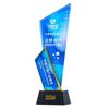 En Stock Fabricante Venta al por Mayor Nuevo Trofeo de Cristal Impreso en 3D Creativo Medalla Estrella de Cinco Puntas Empresa Grabado Gratis Caja de Regalo
